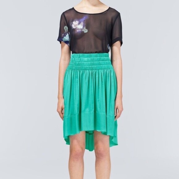 Aritzia Wilfred La Tour Skirt Draped High Lo High rise Waisted Birch Size XS - Picture 6 of 16